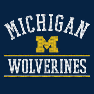 Mesh Arch University of Michigan Basic Cotton Hooded Sweatshirt - Navy