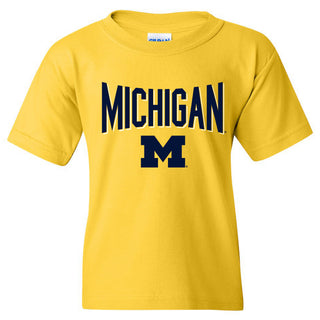 Michigan Wolverines Statement Block Youth T-Shirt - Daisy