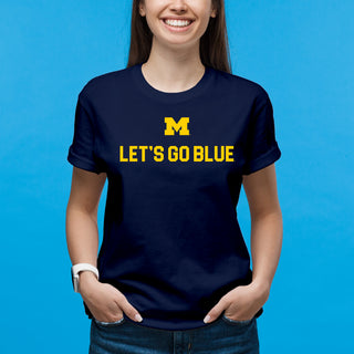Michigan Wolverines Let's Go Blue T Shirt - Navy