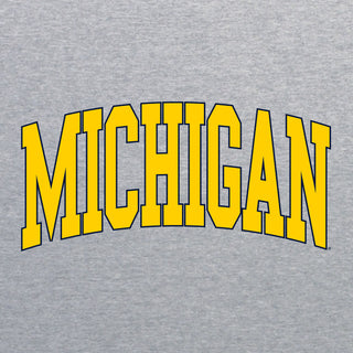 Michigan Wolverines Mega Arch Crewneck Sweatshirt - Sport Grey