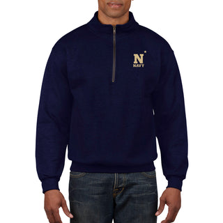 United States Naval Academy Primary Logo Left Chest 1/4 Zip Sweatshirt - Navy
