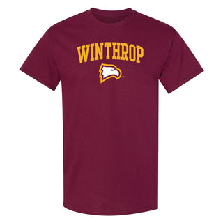 Winthrop University Eagles Arch Logo Short Sleeve T Shirt - Maroon