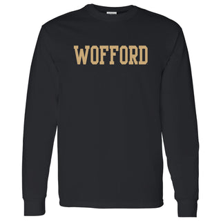 Wofford College Terriers Basic Block Long Sleeve T Shirt - Black
