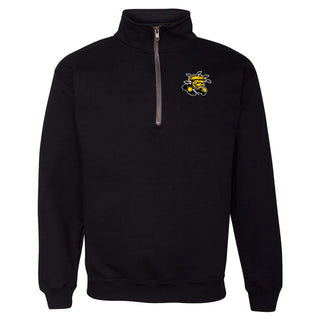 Wichita State Shockers Primary Logo Left Chest 1/4 Zip Sweatshirt - Black
