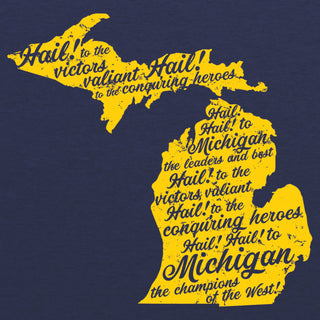 Fight Song University of Michigan Triblend Short Sleeve T Shirt - Vintage Navy